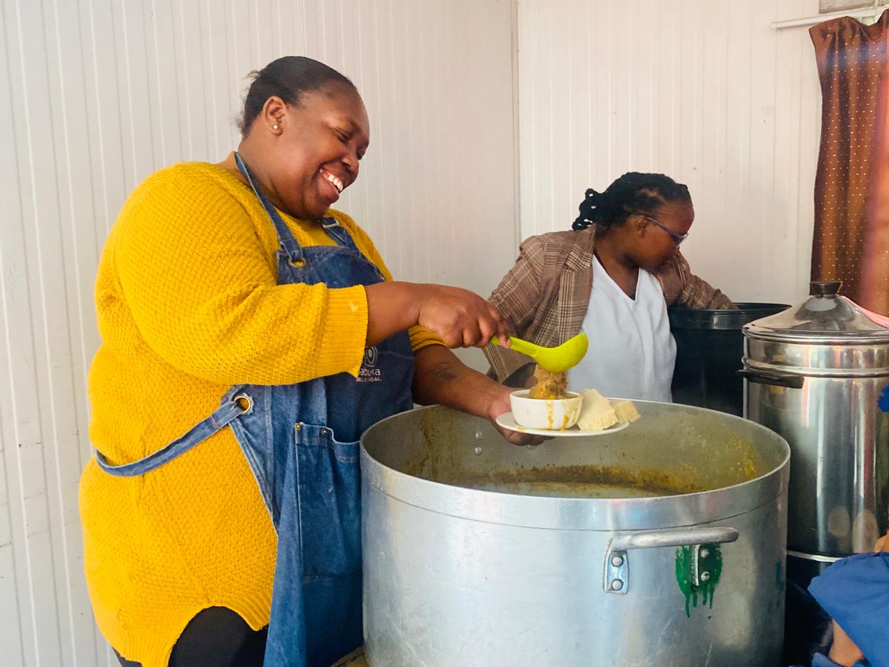 Soup kitchen serving meals